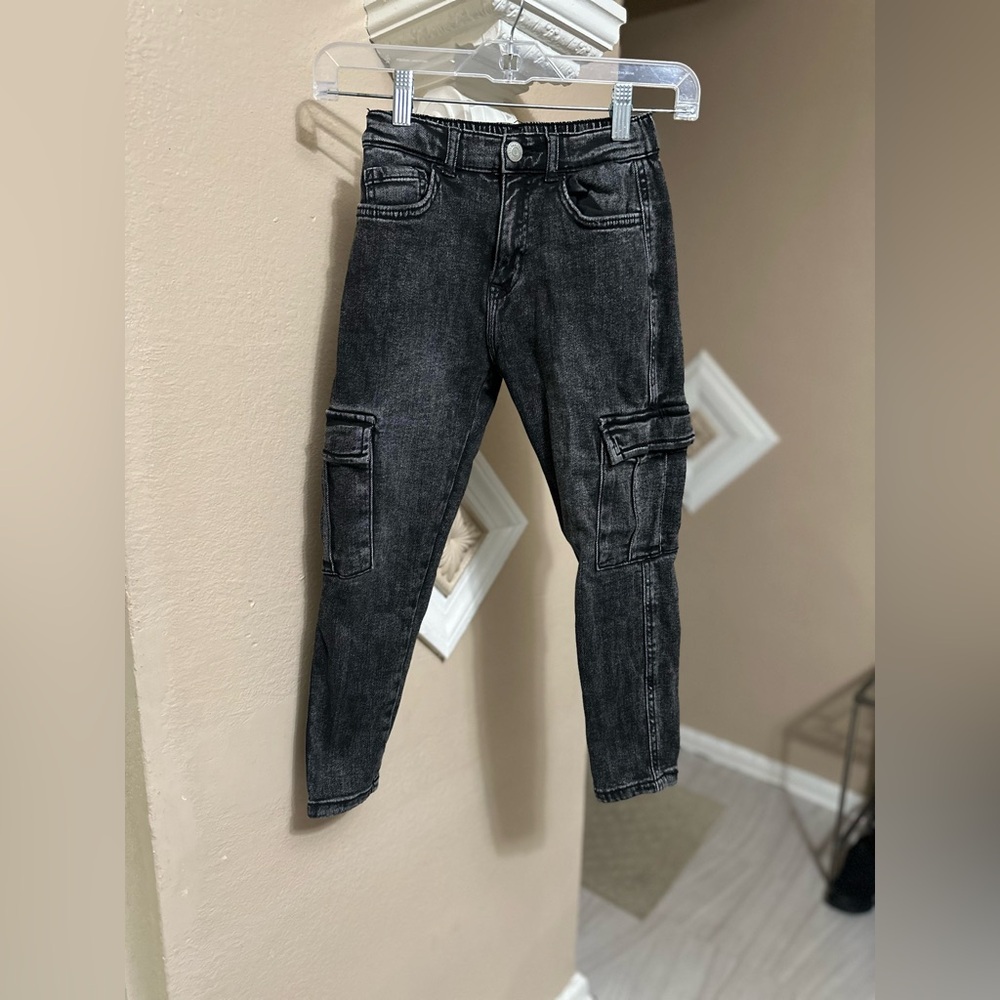 Zara Kids Black Cargo Jeans